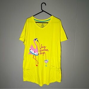 Secret Treasures | Size S/M | Women's Yellow Flamingo Pajama Sleepshirt Muumuus